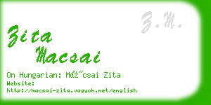 zita macsai business card